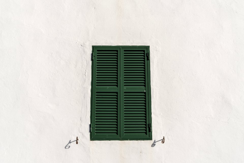 green wooden window