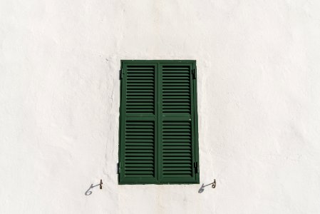 green wooden window photo