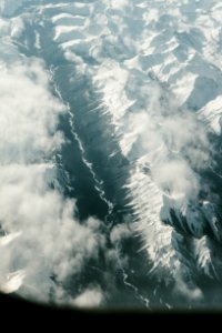 bird's eye photography of mountain with snow photo