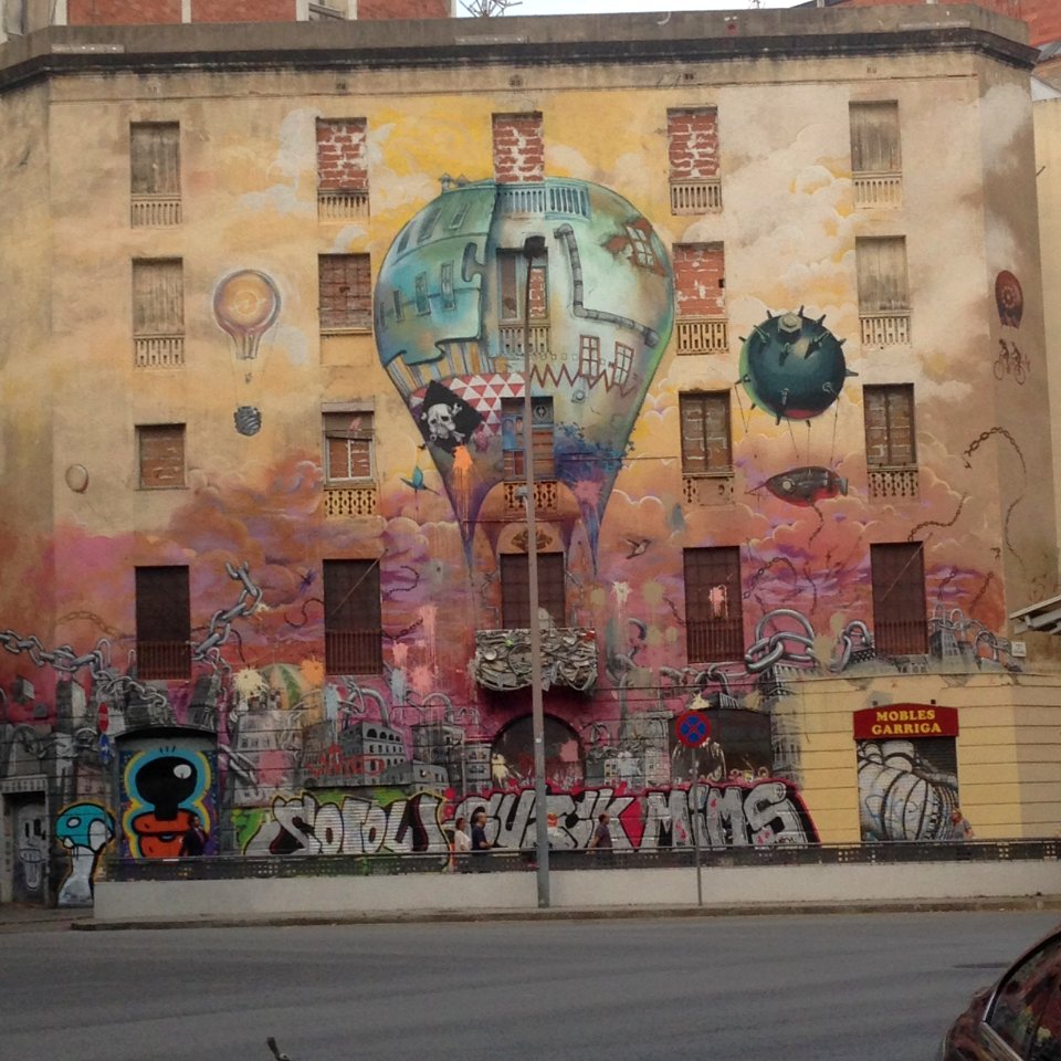 Spain, Barcelona, Hot air balloon