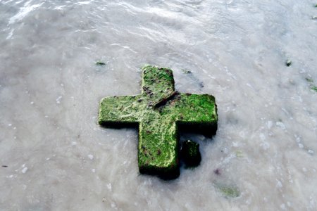Ocean, Water, Cross
