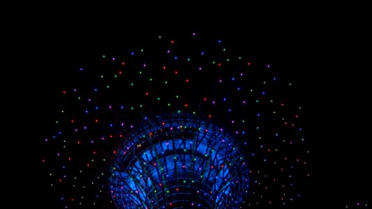 multi-colored light strips hanging on stand