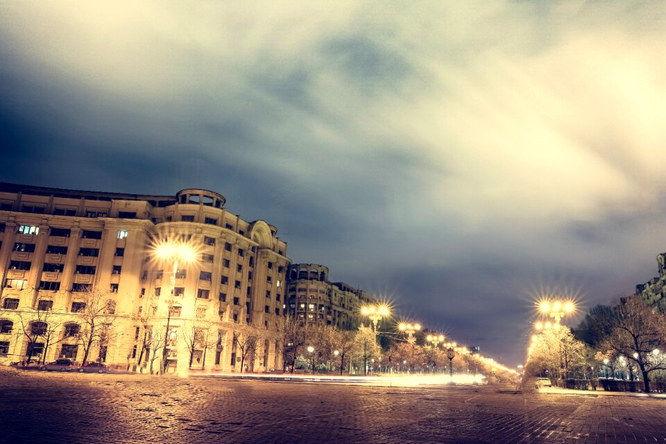 Town sky city at night photo