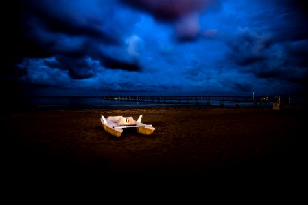 Italy, Rimini, Night photo