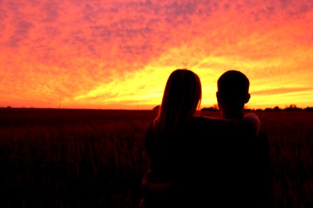 Couples, Love, Sunset