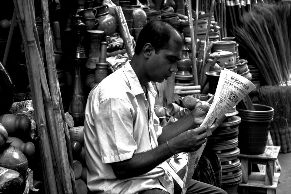Newspaper, Man, Common people