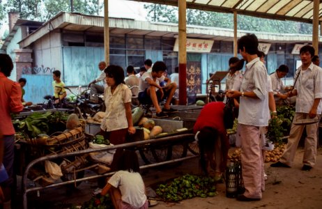 people in marketplace photo