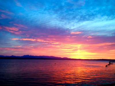 Ocean, Sunset, Seattle