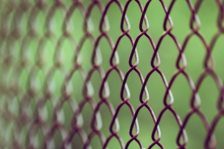 brown chain-link fence in closeup photography at daytime photo