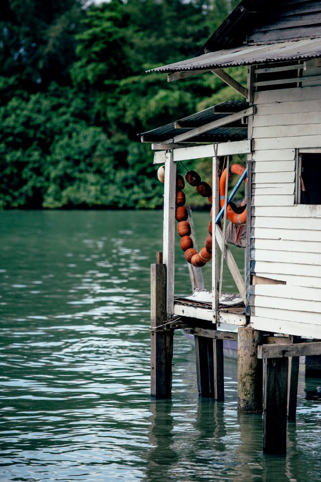 house in body of water