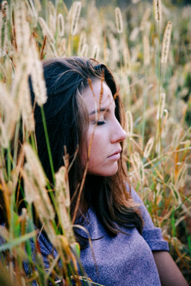 Eyes closed, Wheat, Quietness photo