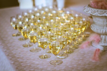 Glasses party white wine