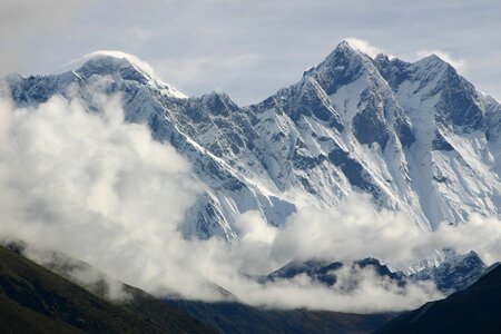 Mountains clouds nepal photo