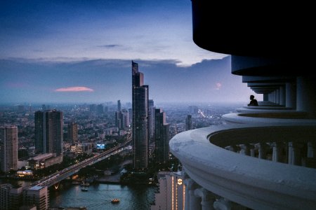 cityscape under dark sky