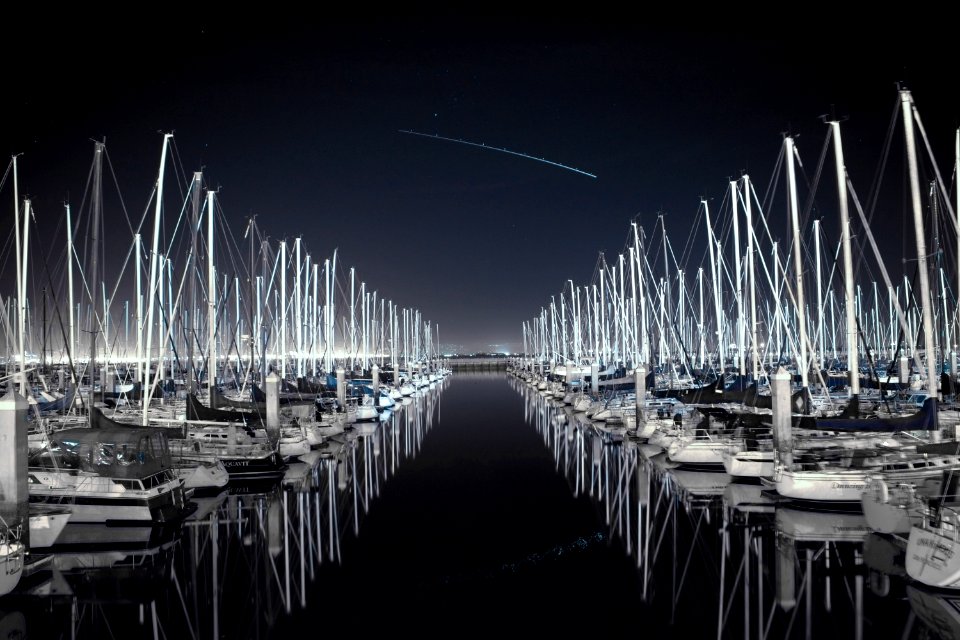 Night, River, Water