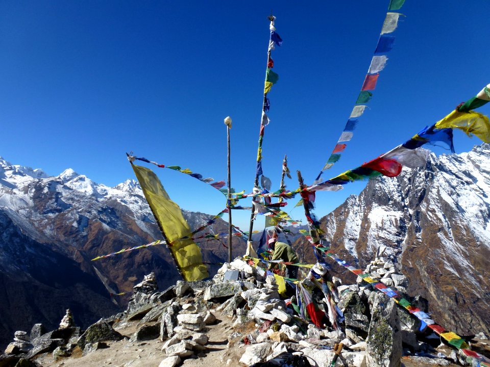 Flags, Mountain top photo