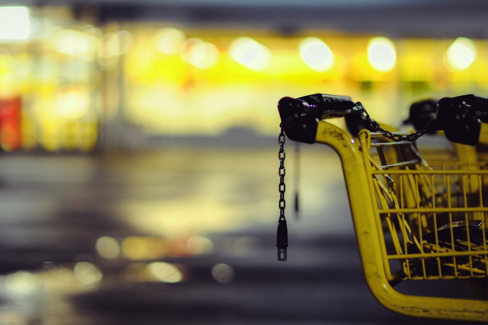 Shopping, Parking lot, Cart