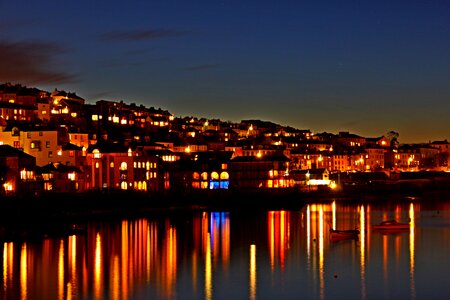 Night reflection water