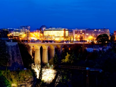 Place de la constitution, Luxembourg, Evening