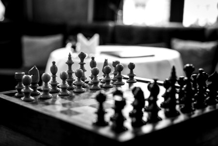 chess pieces on chess board photo