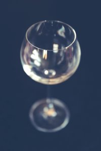 clear long-stemmed wine glass photo
