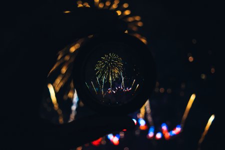 fireworks artwork at night photo