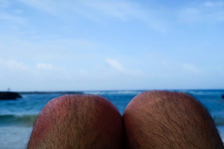 Relaxing, Guy, Knees photo
