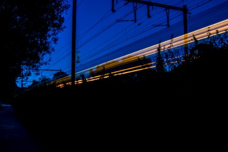 time lapse photography of train rail photo