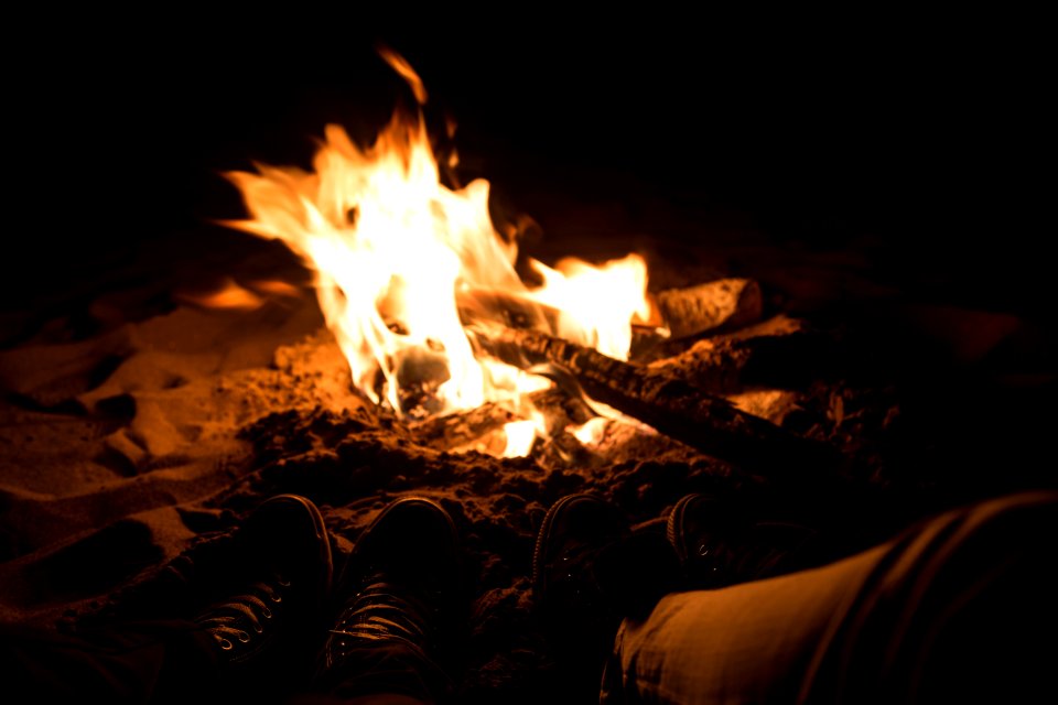 Night, Camping, Beach