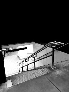 empty subway station stairs photo