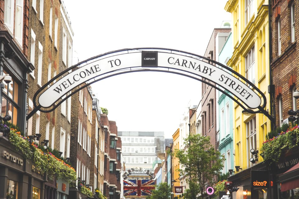 black and white Welcome to Carnaby Street signage