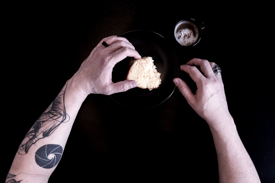 person holding bread