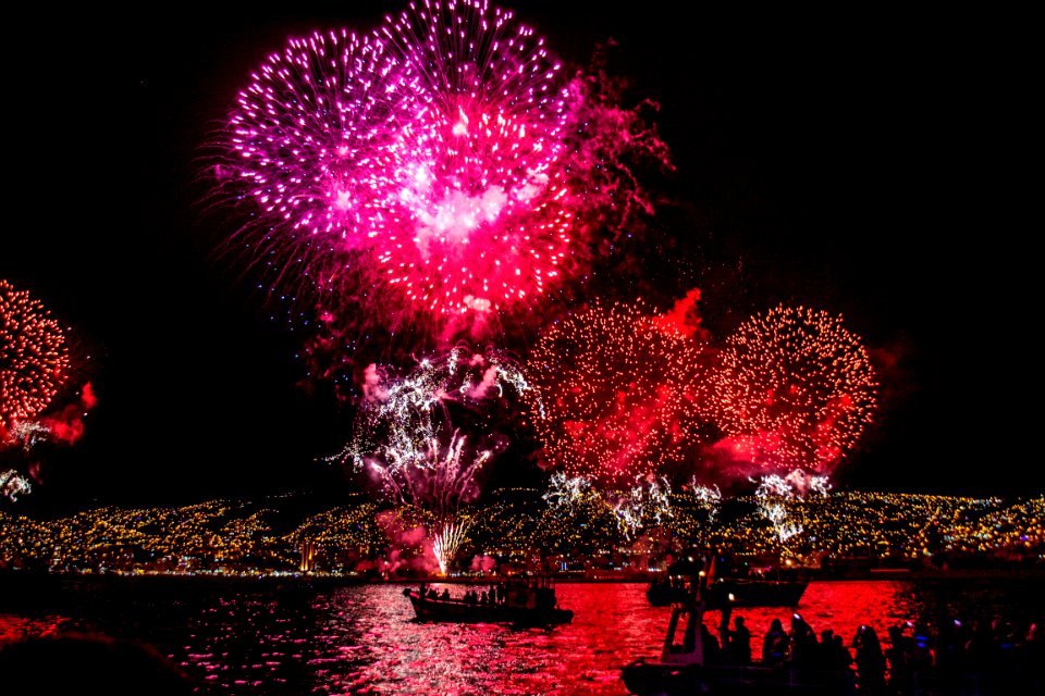 fire works festival at night