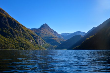 Geirangerfjord, Norway, Snow