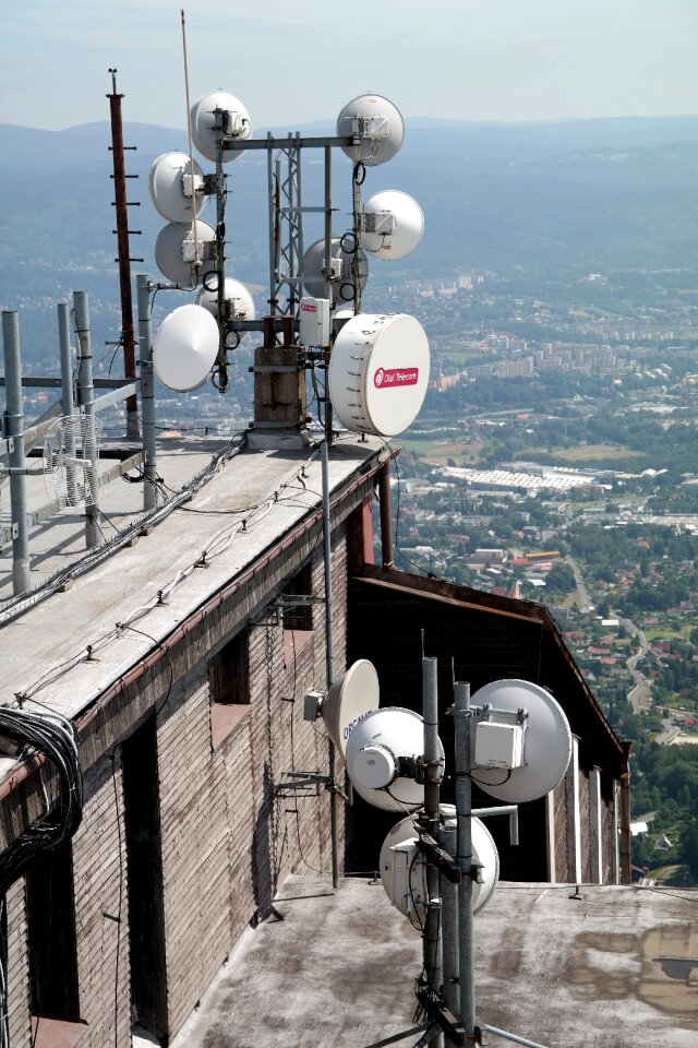 Ground station satellite antenna reception photo