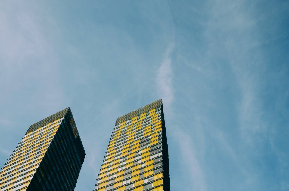 architectural photography of two buildings