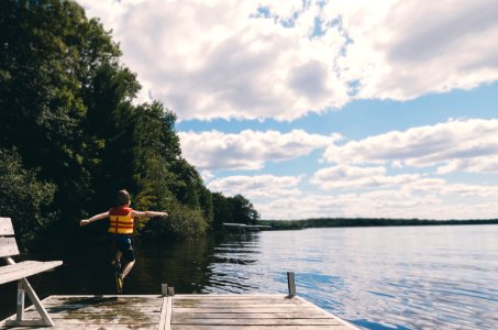 boy wearing life jacket photo