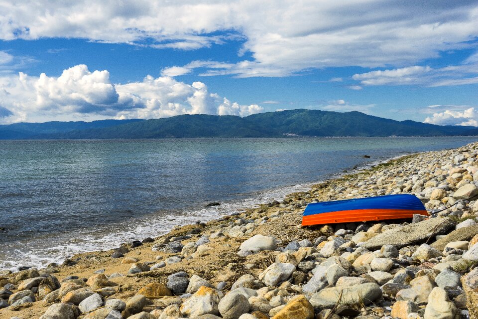 Coast boat landscape photo