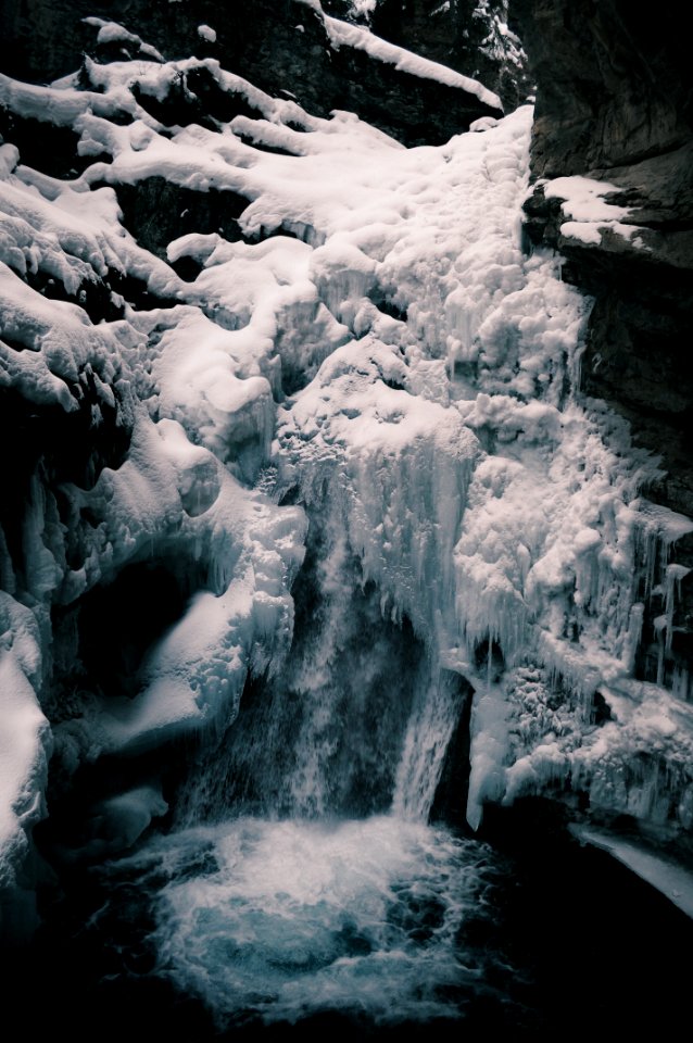 waterfall during winter