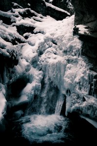 waterfall during winter