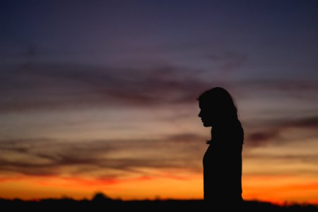 silhouette photography of woman photo