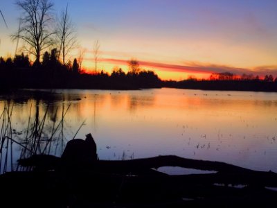 Lake sunset, Water, Shadow