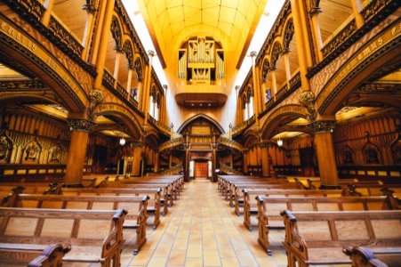 brown and yellow church