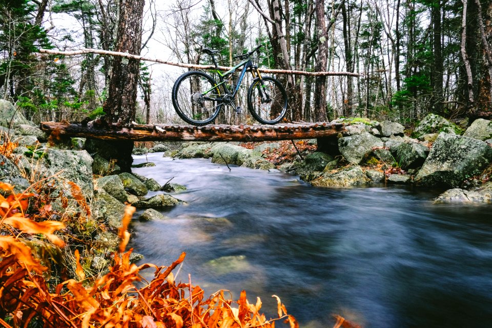 bicycle parked on bridge