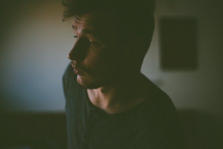 man in black shirt inside room photo