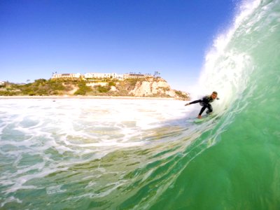 A man surfing a big wave. photo