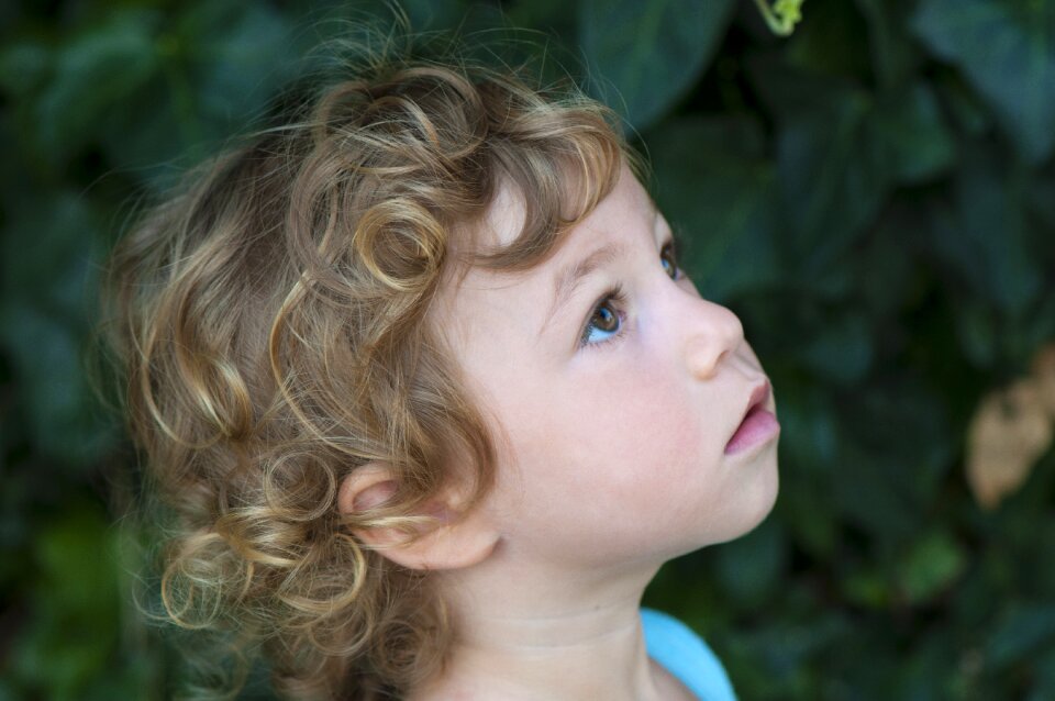 Thoughtfully hair cheek