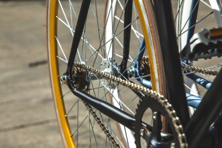 black bicycle wheel with tire photo