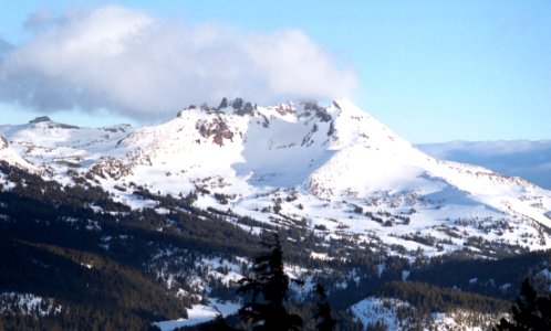 Clouds, Blue, Mountain range
