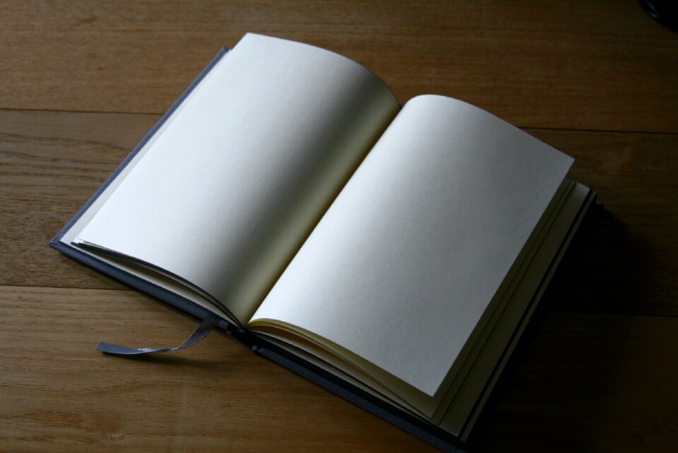 Blank studying open book